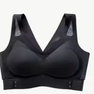 Seamless Black Supportive Wireless Vibrating Warming Massaging Bra 34 D M/L